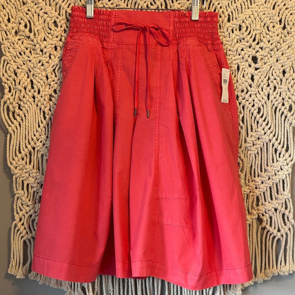 Anthropologie Bright Hibiscus A-Line Shorts
